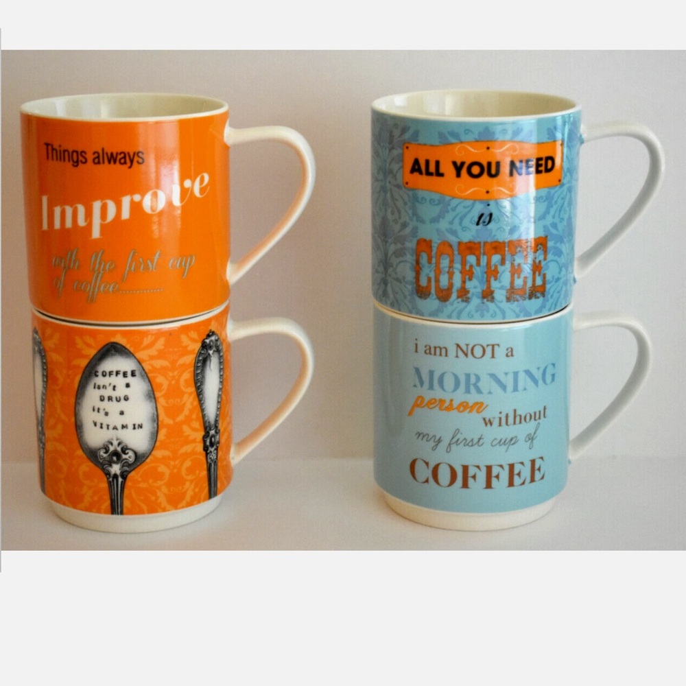 Maxwell & Williams Coffee Mug Set - Blue and Orange